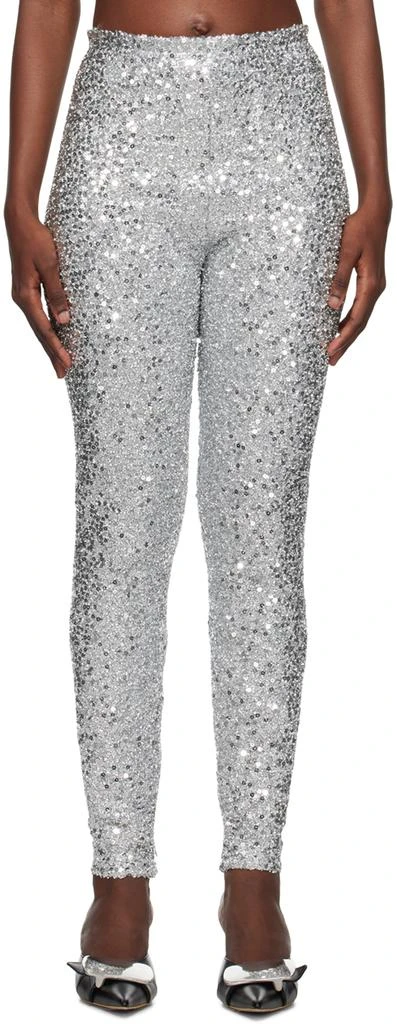 We11done Silver Sequins Leggings 1