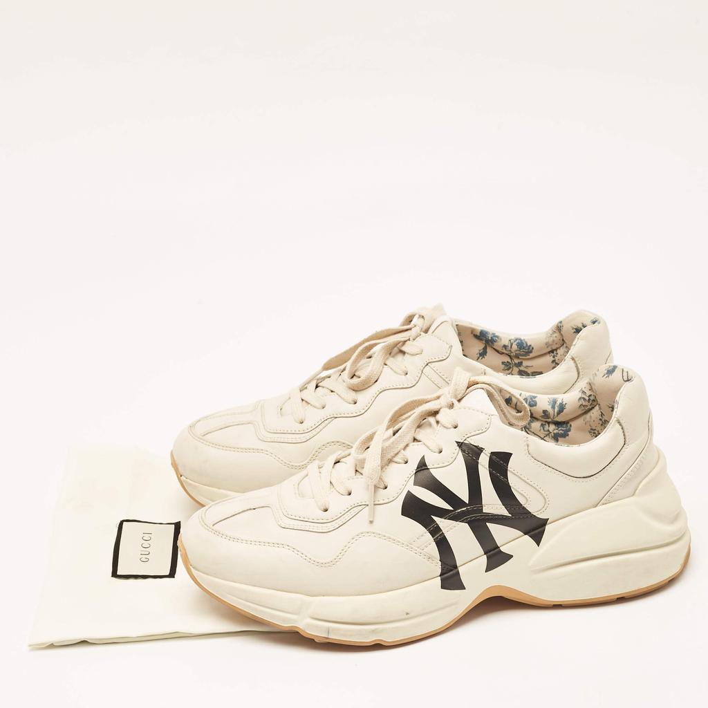 Gucci Cream Leather Rhyton Lace Up Sneakers Size 41 – On Sale Now