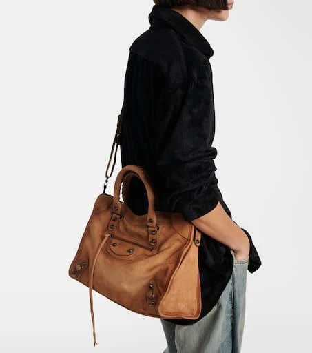 Balenciaga Le City Medium suede tote bag 7