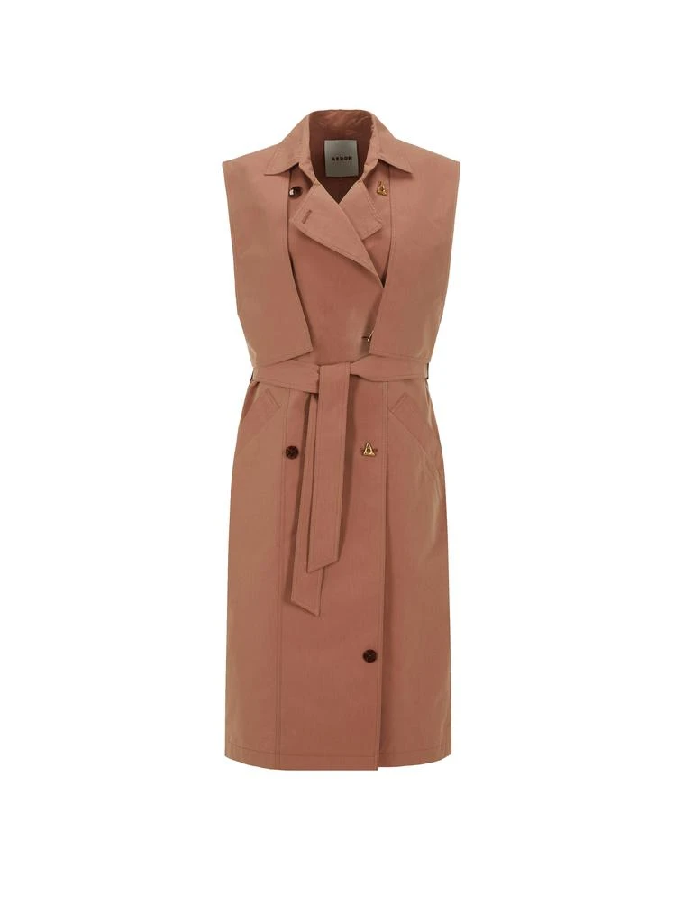 AERON Sleeveless faded cotton-blend trench coat 1