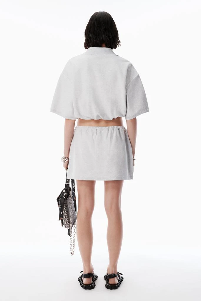 Alexander Wang light grey striped pique polo 4