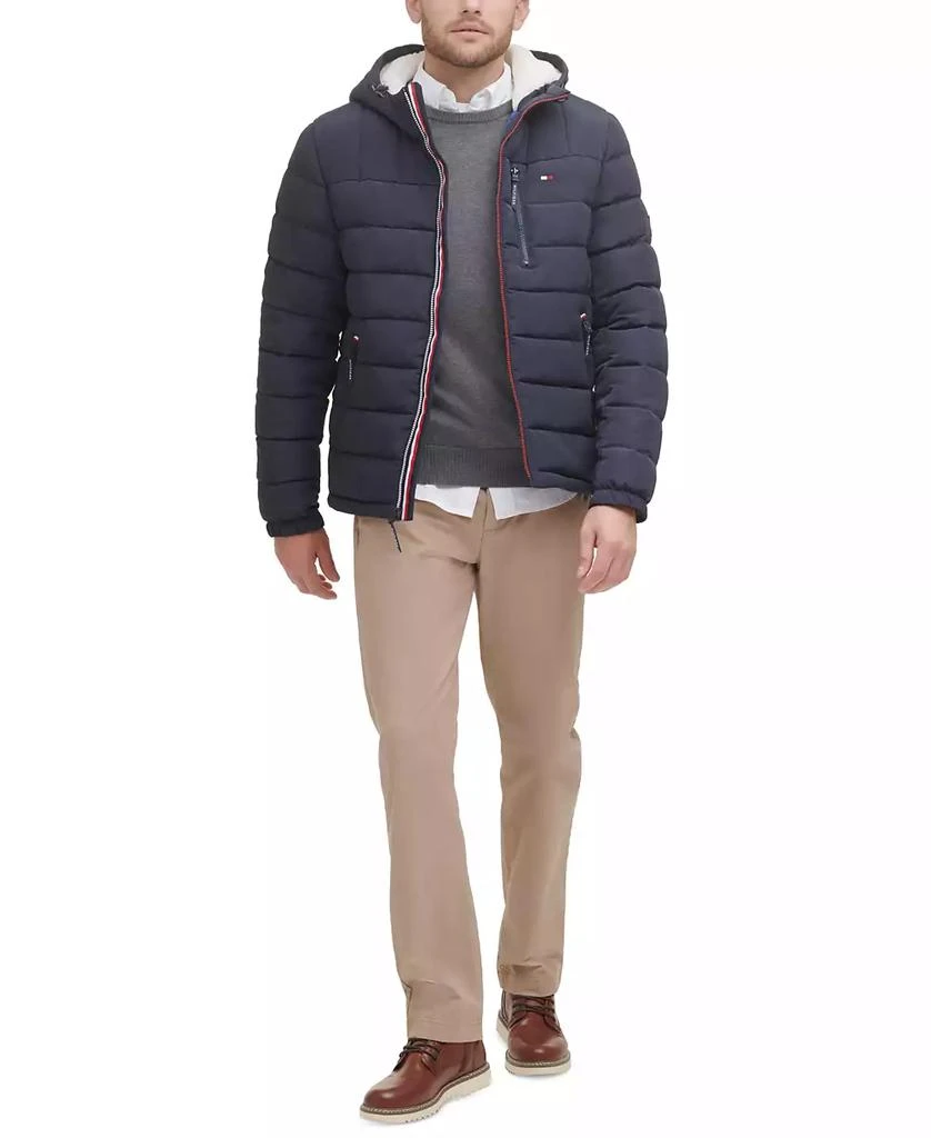 Tommy Hilfiger Men's  Sherpa Lined Hooded Quilted Puffer Jacket 6