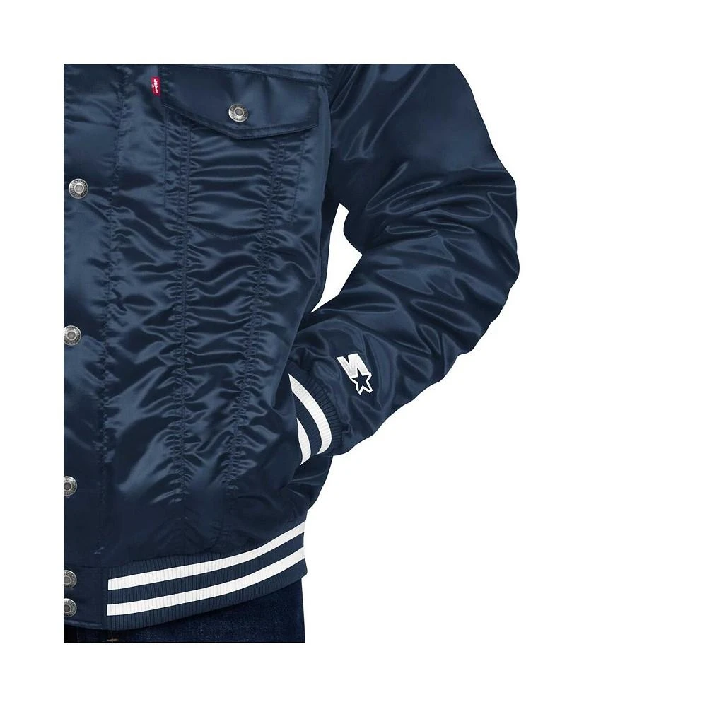 Levi's Levi’s x Starter Men's Navy Tampa Bay Rays Silver Tab Satin Full-Snap Trucker Jacket 2
