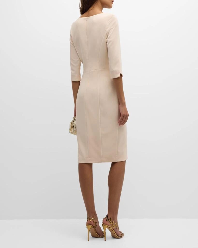 Black Halo Marissa 3/4-Sleeve Ponte Sheath Dress 6