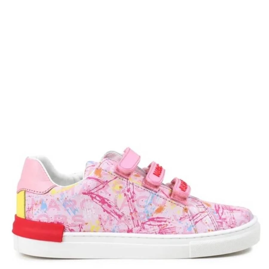 Marc Jacobs Girls Ink Splash Logo Velcro Sneakers 1