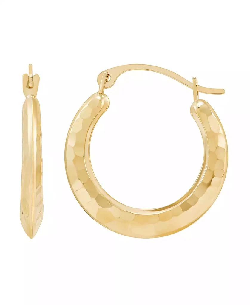 Macy's Polished Round Back to Back Hoop Earrings in 10K Yellow Gold 2