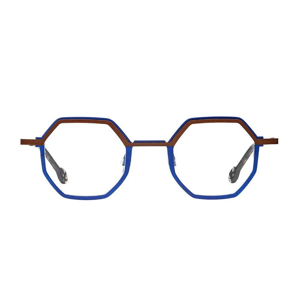 MATTTEW Doyenne Geometric Titanium Eyeglasses With Tortoiseshell Accents