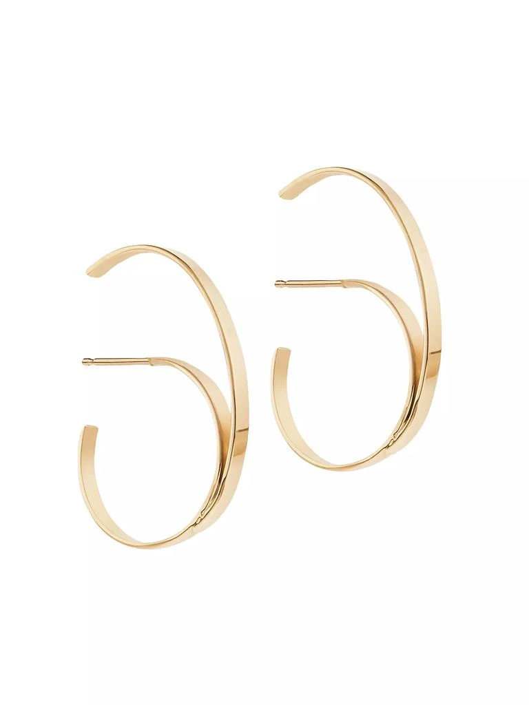 LANA 14K Yellow Gold Upward Hooked Cuff Hoops 2