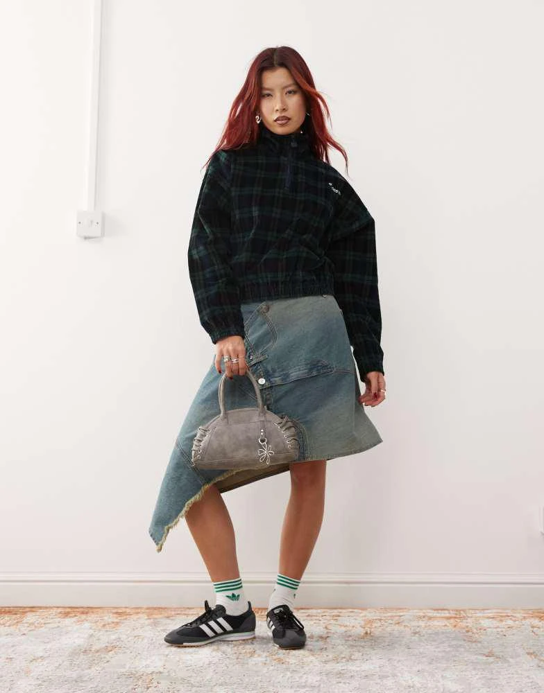 Adidas adidas Originals tartan half zip jacket 2