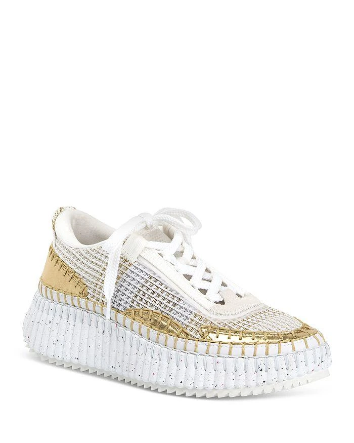 Chloé Women's Nama Woven Platform Low Top Sneakers 1