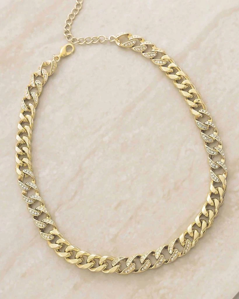 Ettika Jewelry Life of Links Crystal & 18K Gold Plated Necklace, 14" 3