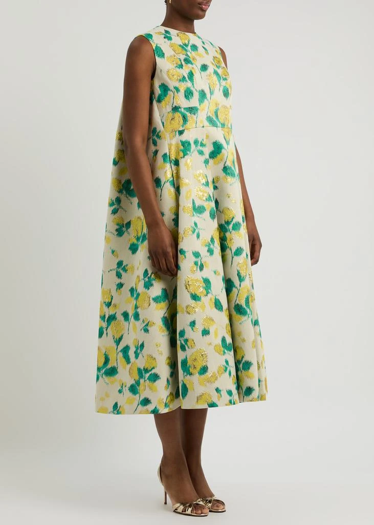 Huishan Zhang Renee floral-jacquard woven midi dress 2