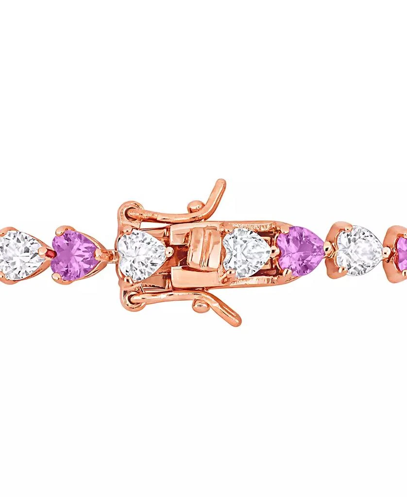 Macy
s Lab-Grown Pink Sapphire (6 ct. t.w.) 
Lab-Grown White Sapphire (6 ct. t.w.) Heart Shape Tennis Bracelet in Rose-Plated Sterling Silver 4