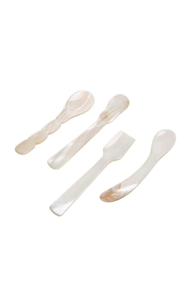 Gohar World Gohar World - Set-of-Four Mother-of-Pearl Spoons - White - Moda Operandi 1