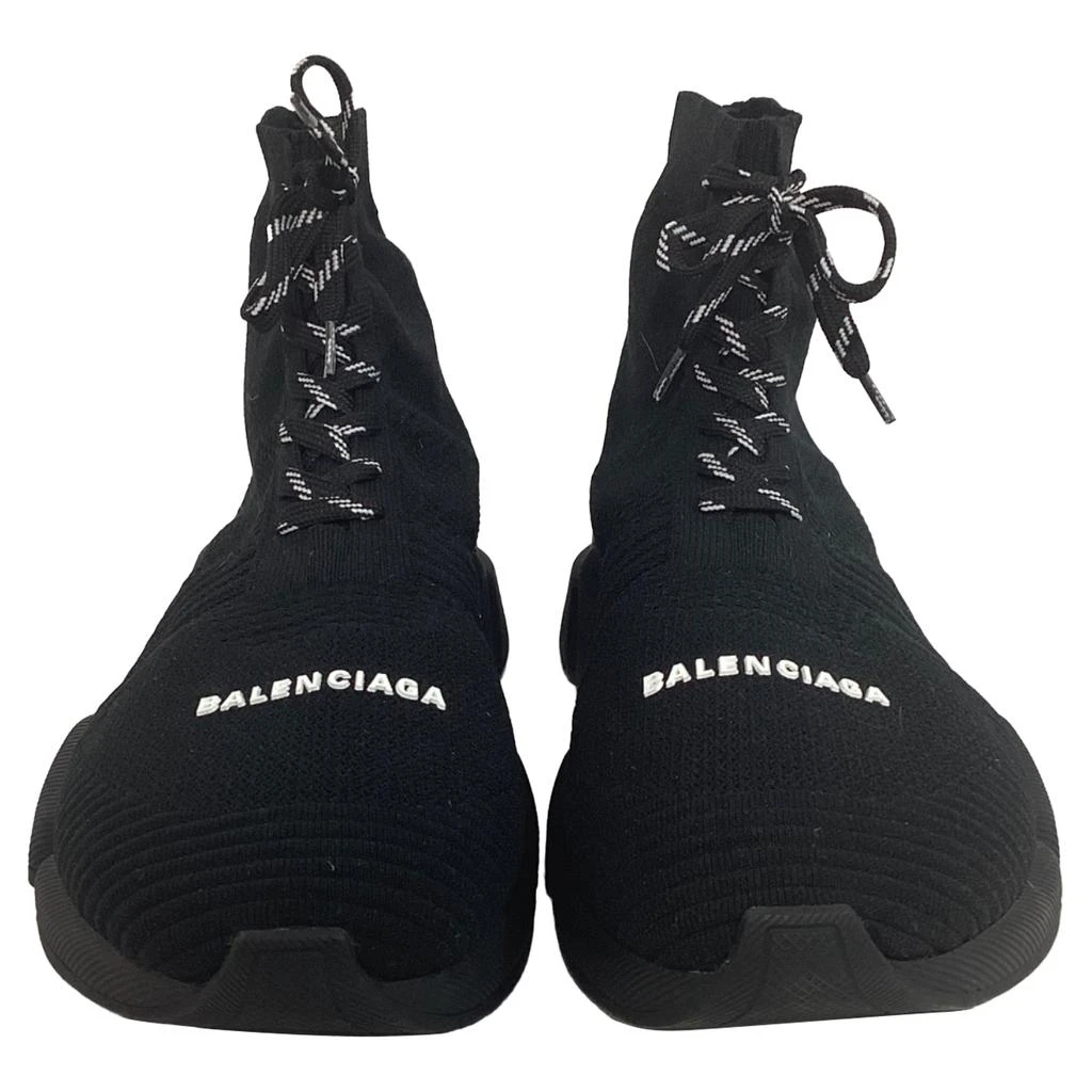 Balenciaga Speed 2.0 Lace Up Knit Sneakers In Black Polyester 2