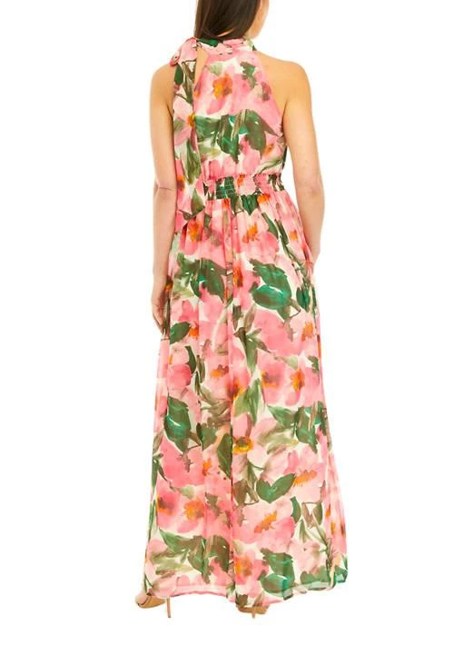 Anne Klein Klein Womens Tie Neck Maxi Dress With Bow 2
