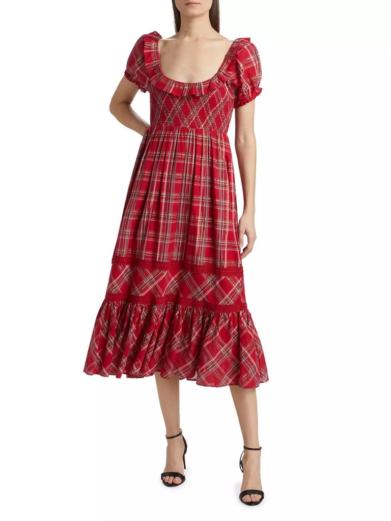 LOVESHACKFANCY London Tartan Gerania Midi-Dress 2