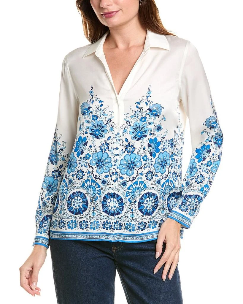 Tahari Cascade Garden Silk-Blend Shirt 1