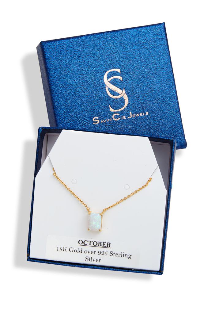 Savvy Cie Jewels Vermeil Birthstone Necklace