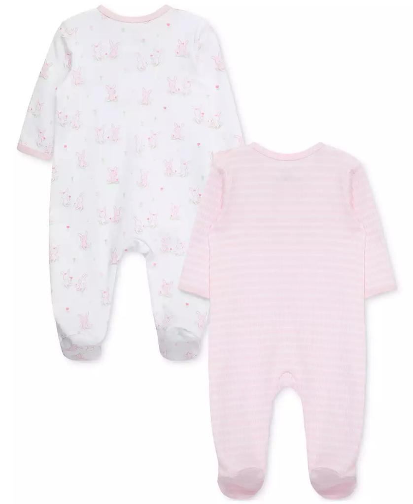 Little Me Baby Girls 2-Pk. Cuddly Cotton Footed Coveralls