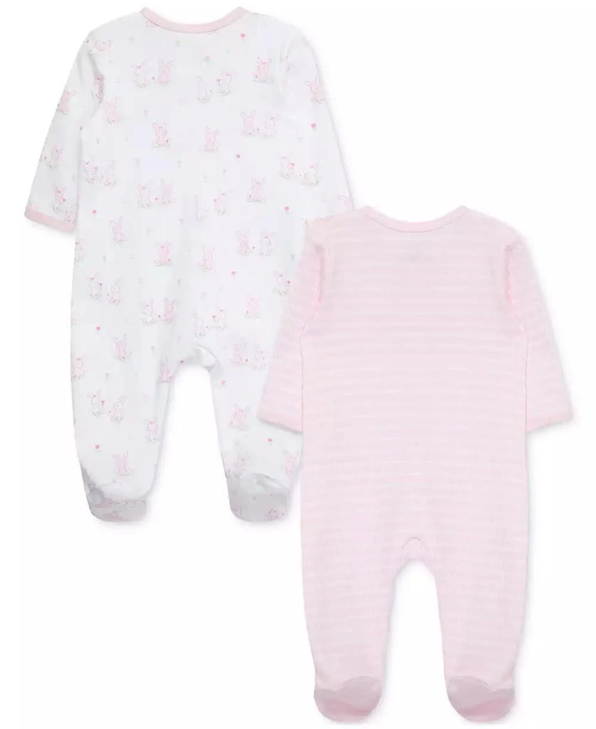 Little Me Baby Girls 2-Pk. Cuddly Cotton Footed Coveralls 2