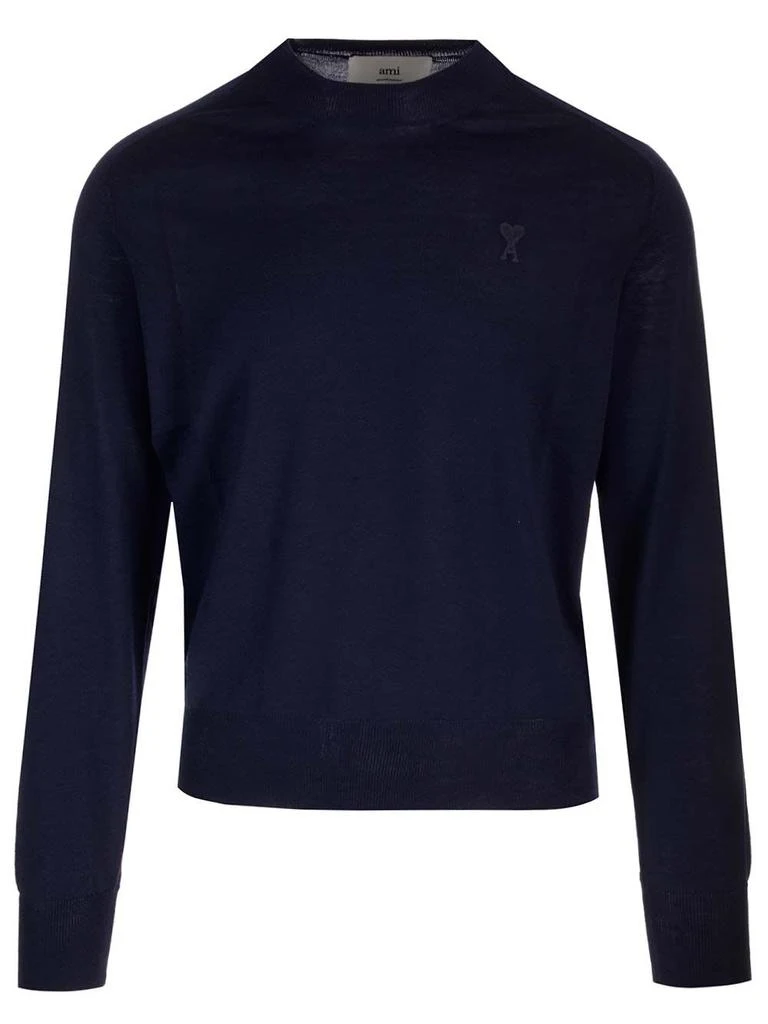 AMI Adc Crew Neck Night Blue 1