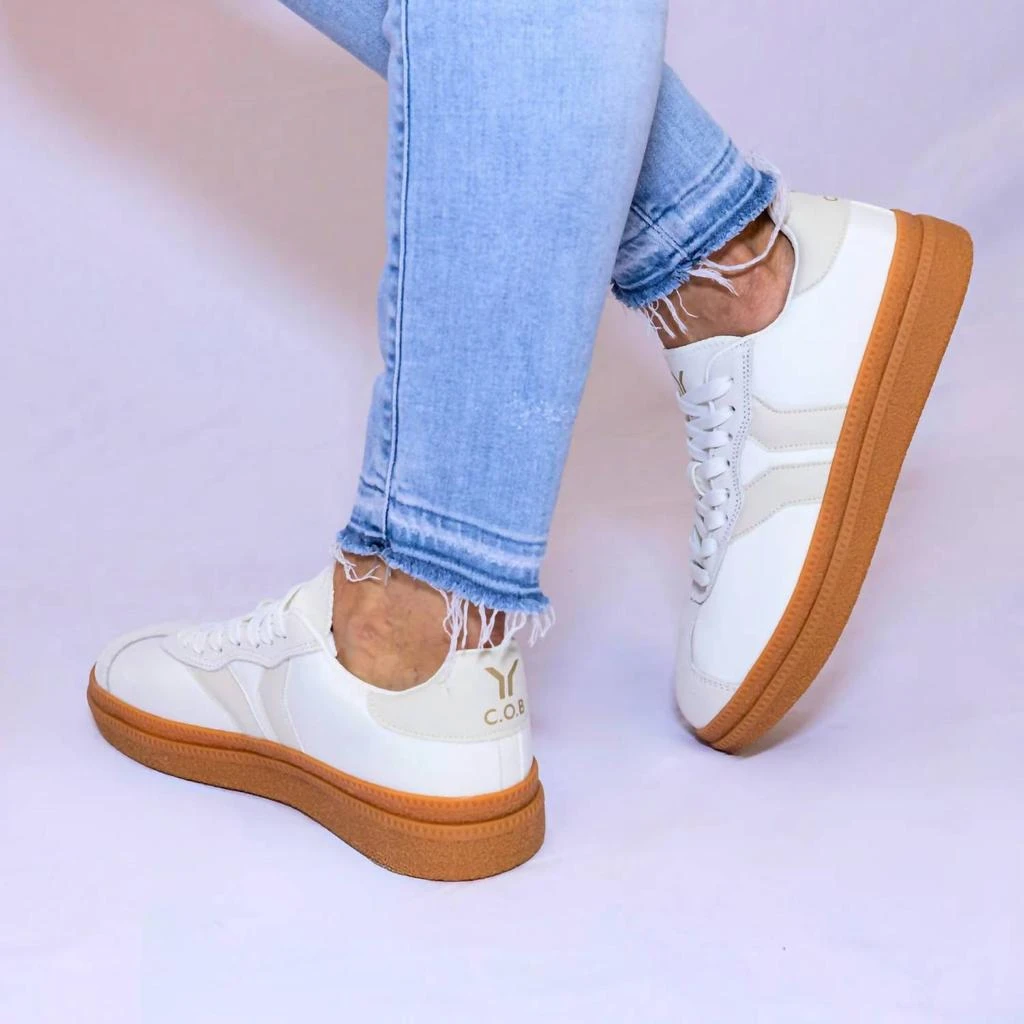 C.O.B by Culture of Brave Women's Believe Sneaker In White/ecru 4