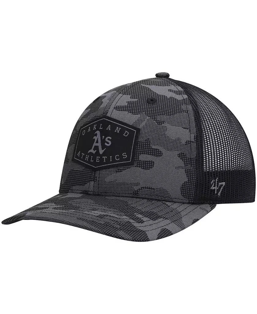 47 Brand Men's '47 Charcoal Oakland Athletics Tonal Camo Convoy Trucker Snapback Hat 1