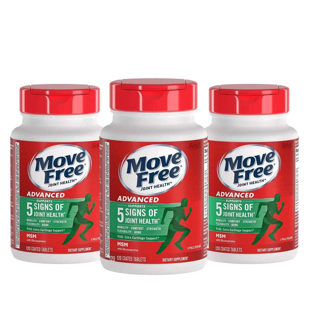 Move Free Move Free Advanced Glucosamine Chondroitin MSM Joint Support Supplement, Supports Mobility Comfort Strength Flexibility
Bone - 120 Count (Pack of 3)