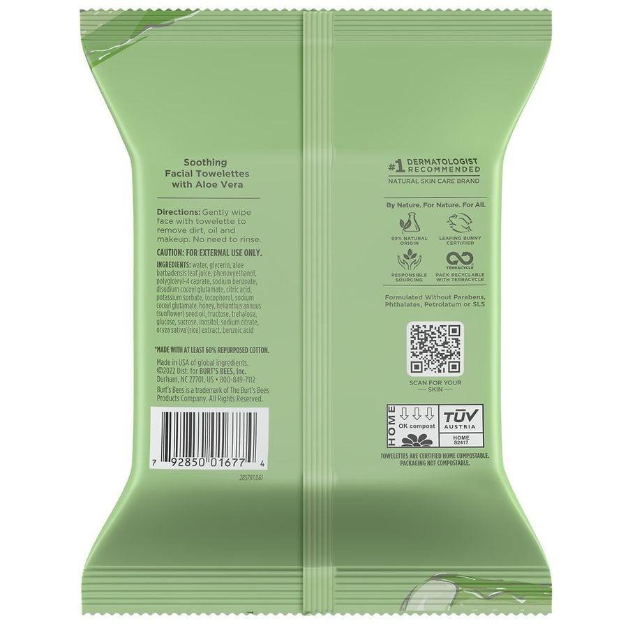 Burt's Bees Soothing Facial Towelettes Aloe Vera