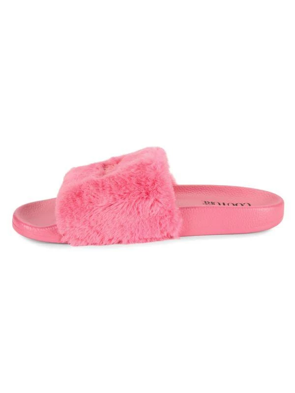 Versace Logo Faux Fur Slides 4
