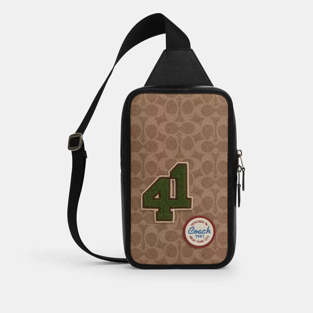 Coach Sullivan Pack In Signature Canvas With Patches 1