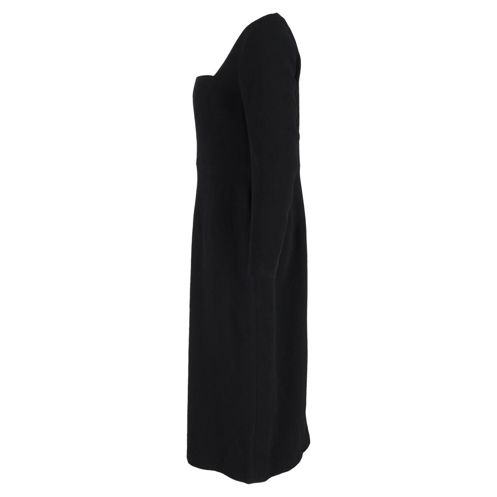 Emilia Wickstead Erletta Double  Crepe Midi Dress in Black Polyester