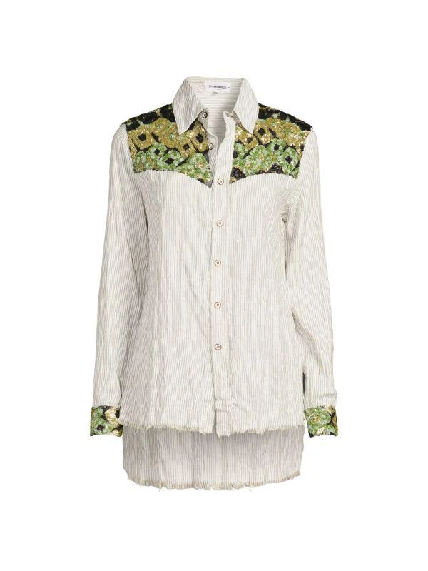Etienne Marcel Sequin Button-Down Top 4