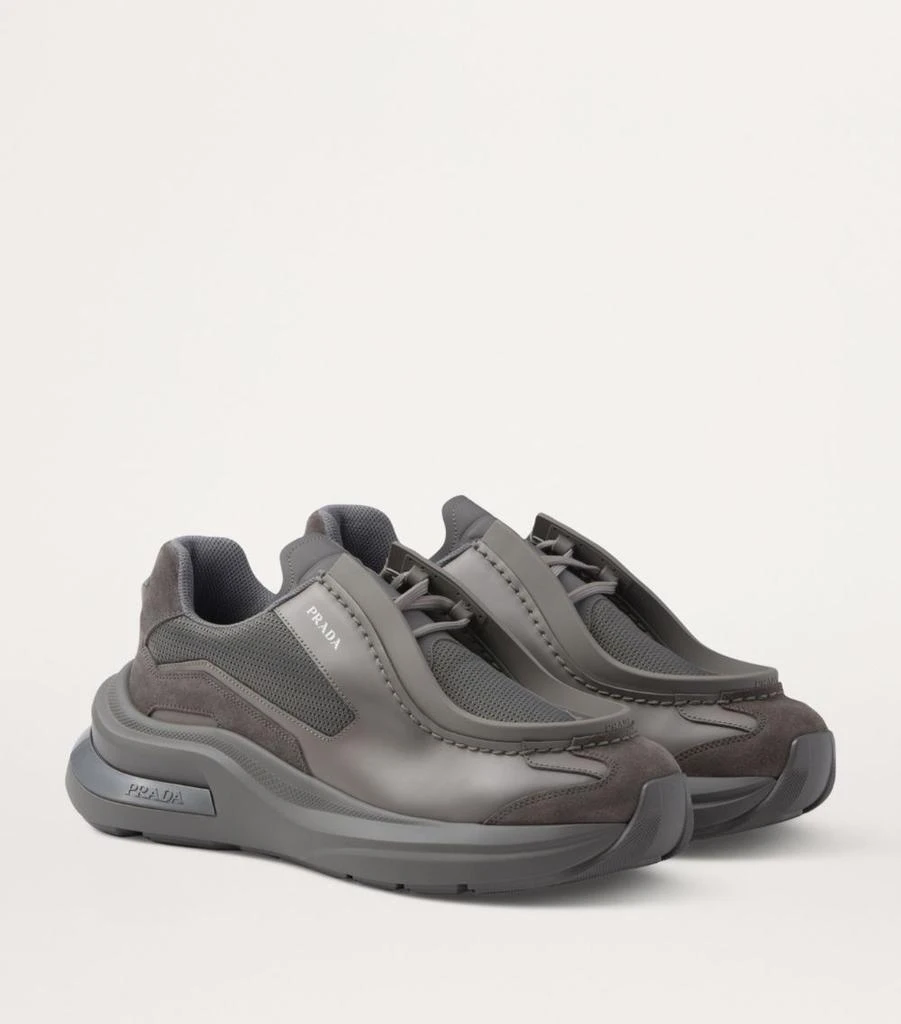 Prada Brushed Leather Systeme Sneakers 3