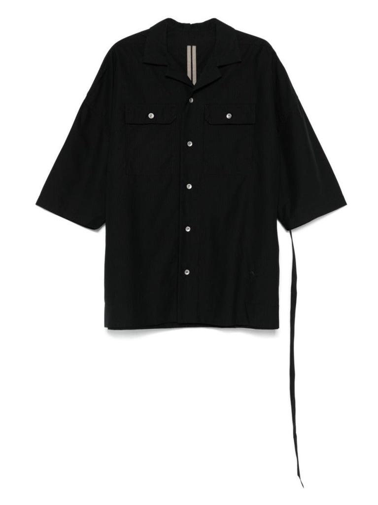 DRKSHDW Relaxed Fit Black Shirt With Logo-Print Strap