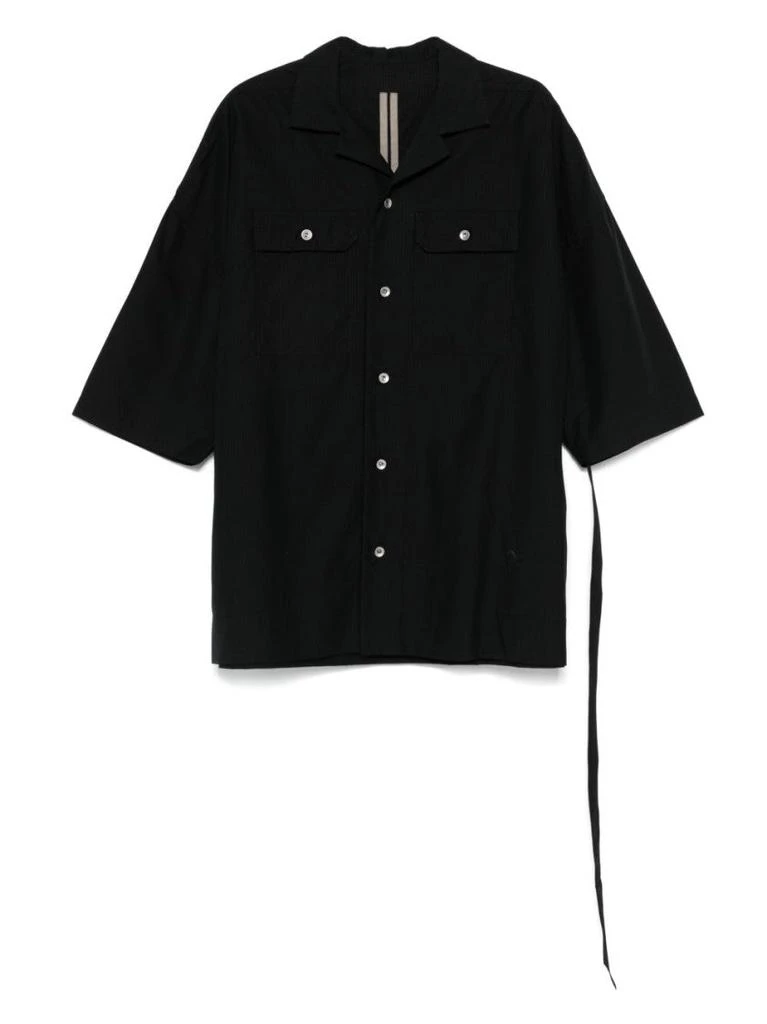 DRKSHDW Relaxed Fit Black Shirt With Logo-Print Strap 1