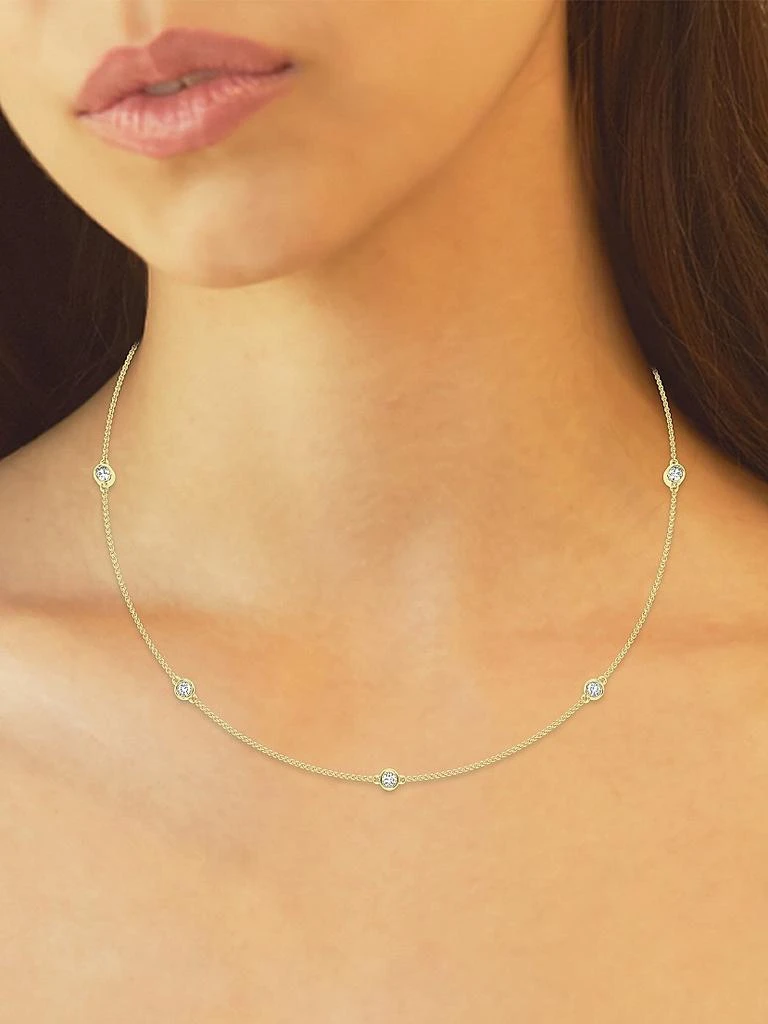 Saks Fifth Avenue Collection 14K Yellow Gold 
Lab-Grown 7-Diamond Station Necklace/0.70-2.10 TCW 2