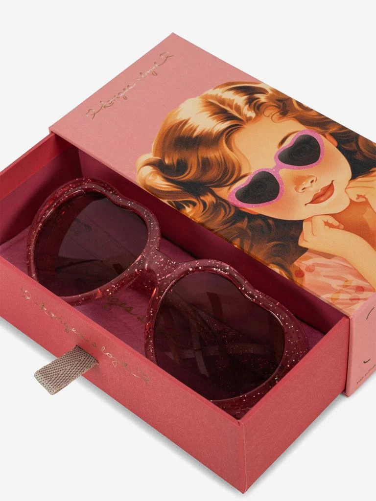 Konges Slojd Girls Glitter Heart Sunglasses in Pink 3