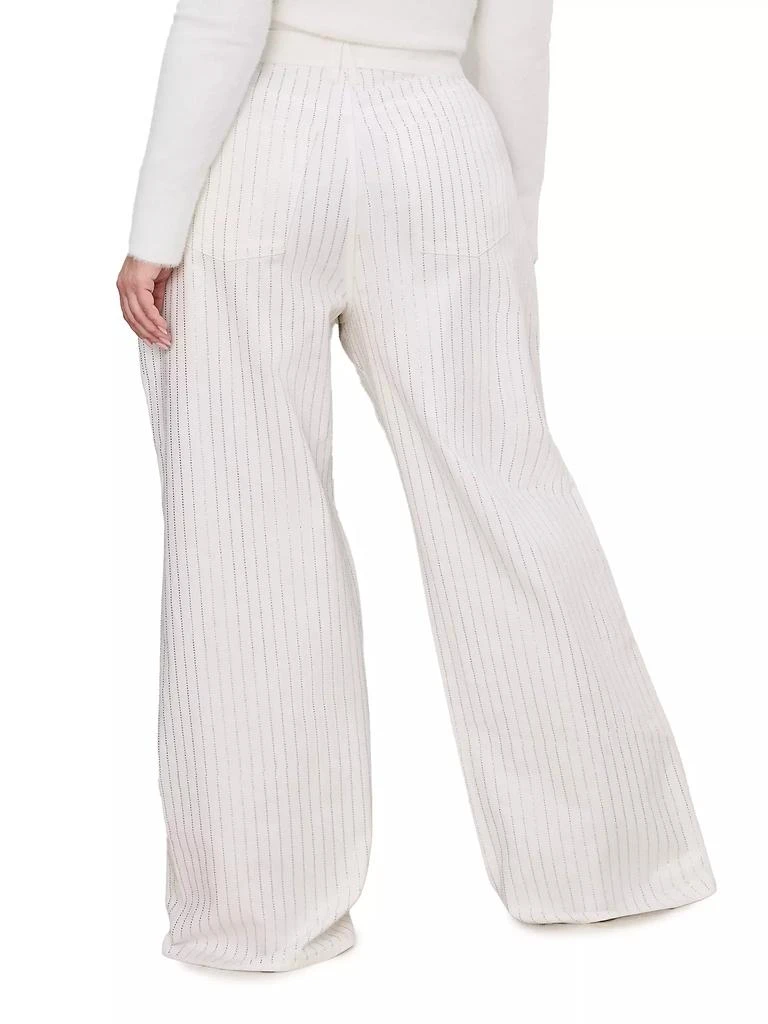 Good American ​Good Ease Rhinestone Pinstripe Jeans 10