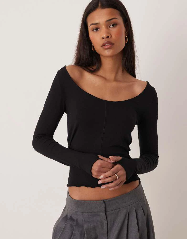 GINA TRICOT Gina Tricot soft layering yoga top in black