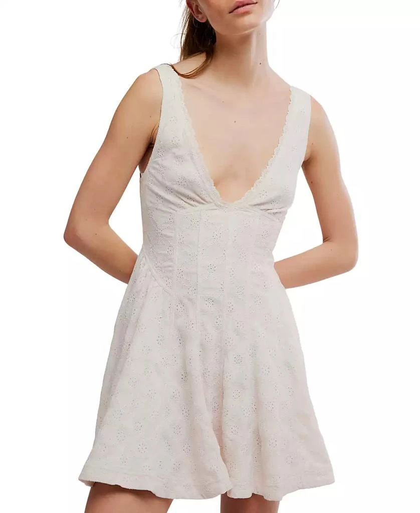 knee length dresses for ladies Free People Machu Barrel Midi Dress - Frost