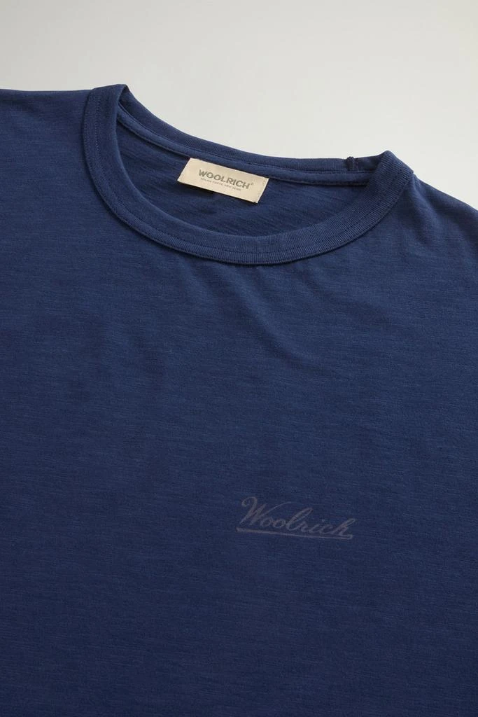 Woolrich T-Shirt in Pure Cotton Slub Fabric - Men - Blue 6