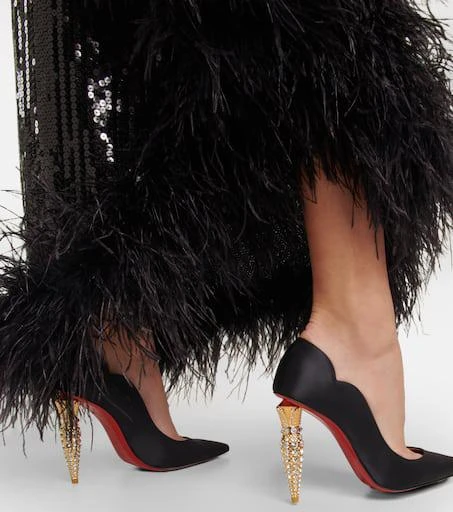 Christian Louboutin Lipstrass crêpe crystal-embellished pumps 7