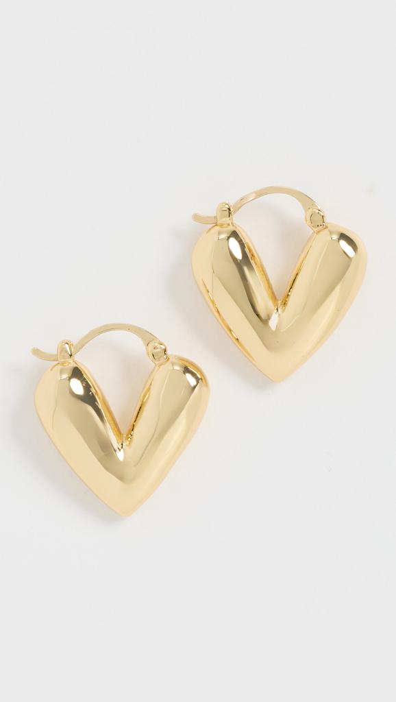 Kenneth Jay Lane Heart Drop Pierced Earrings