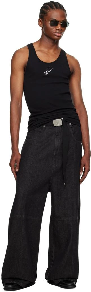 LU'U DAN Black Embroidered Tank Top 4