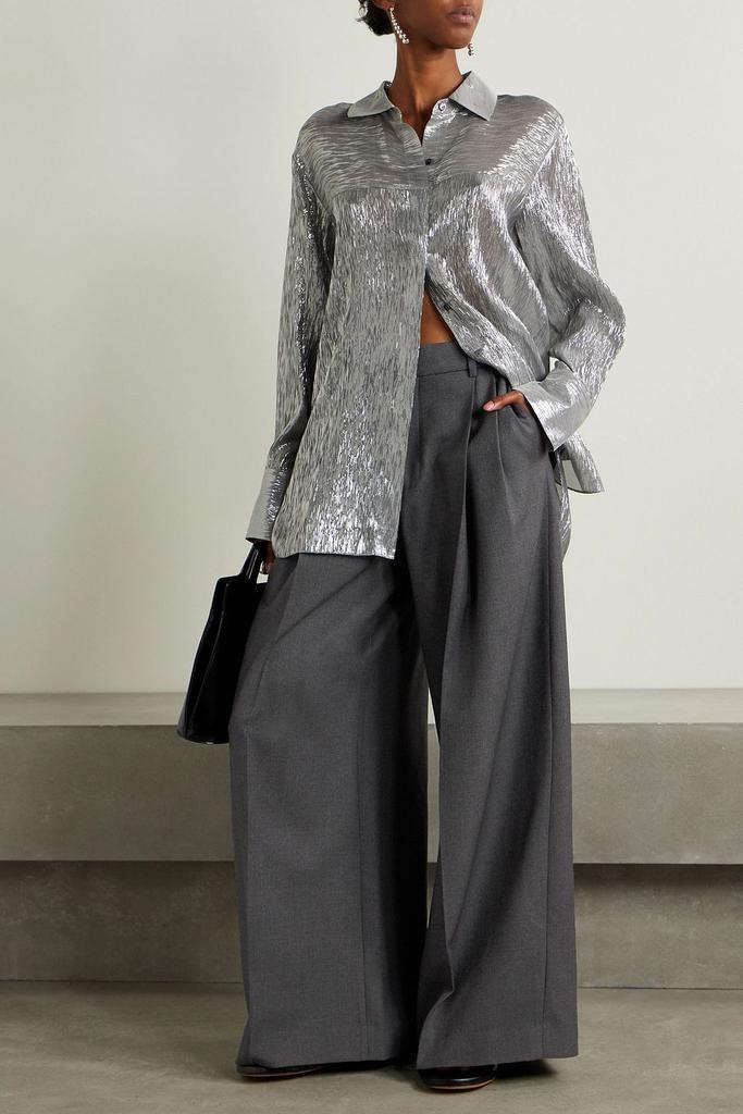Partow Rhett pleated wool-twill wide-leg pants
