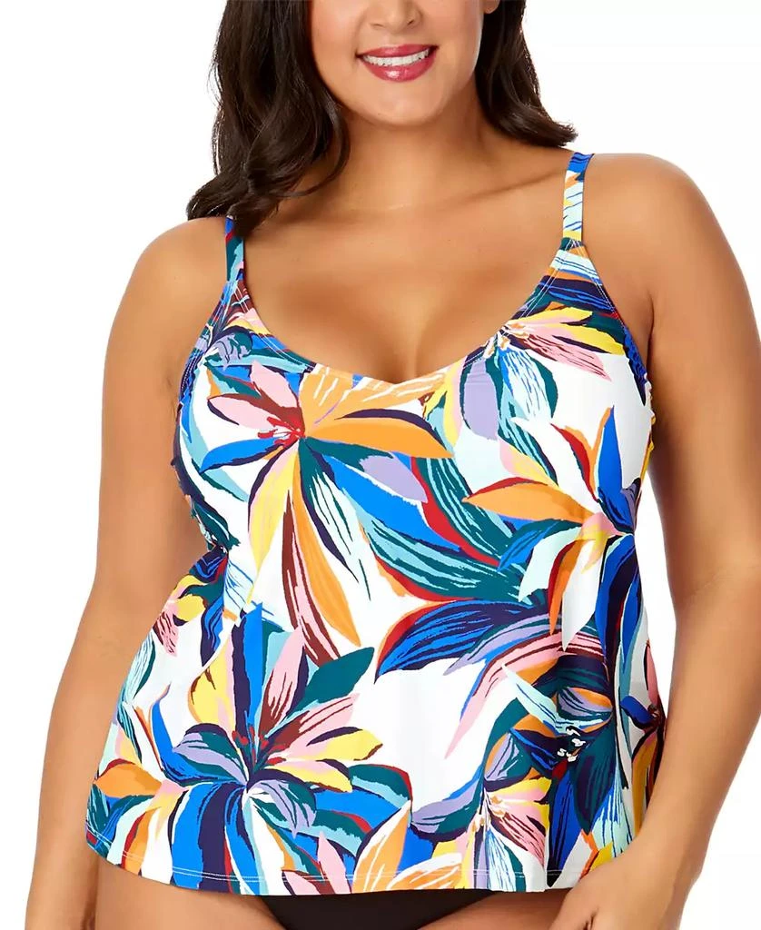 Anne Cole Plus Size Floral-Print Tankini Top 1