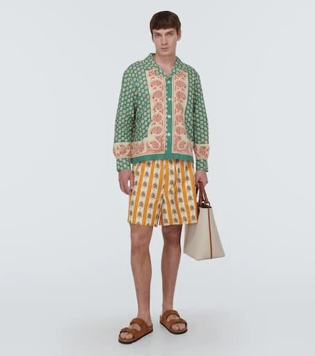 BODE Striped Fruit Bowl printed shorts 2