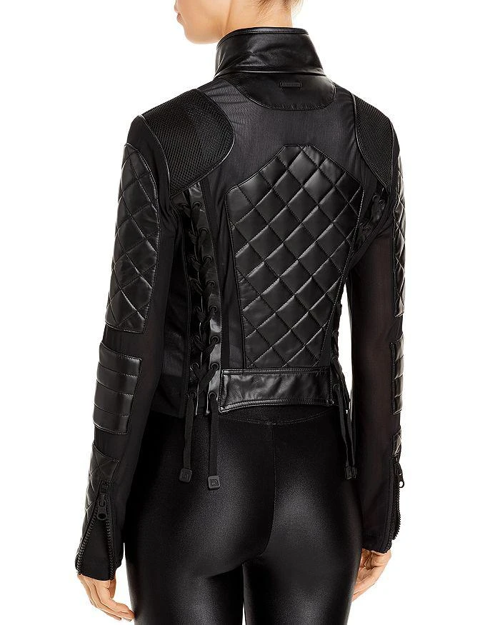 Blanc Noir Leather & Mesh Moto Jacket 3